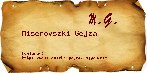 Miserovszki Gejza névjegykártya